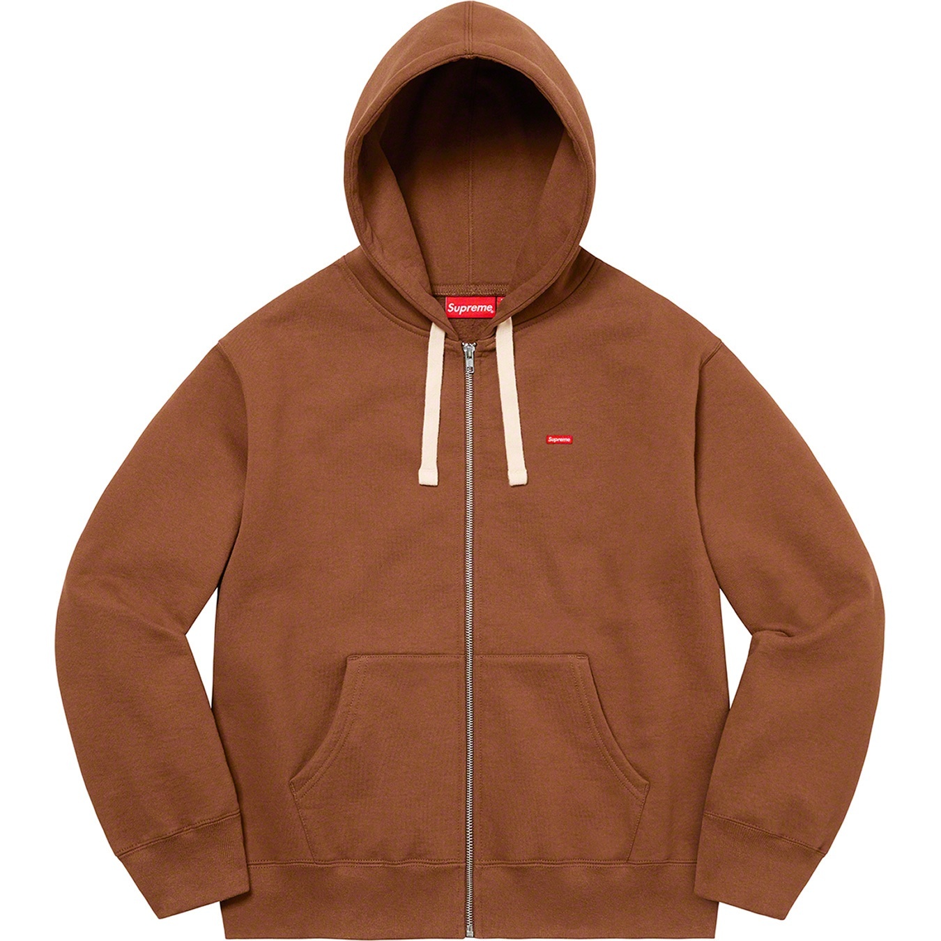 Small Box Drawcord Zip Up Hooded Sweatshirt view 9